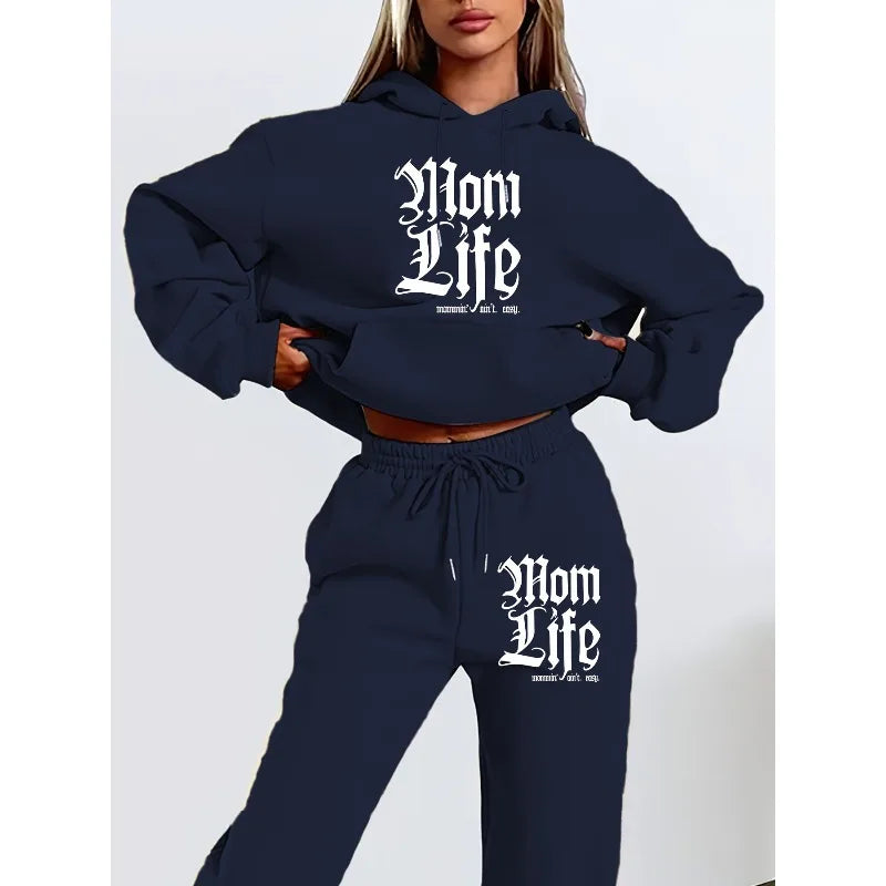 New Personalized Letter 3D Printed Women's Hooded Sweatshirt and Pants Set with Hat and Long Sleeved Casual Shirt