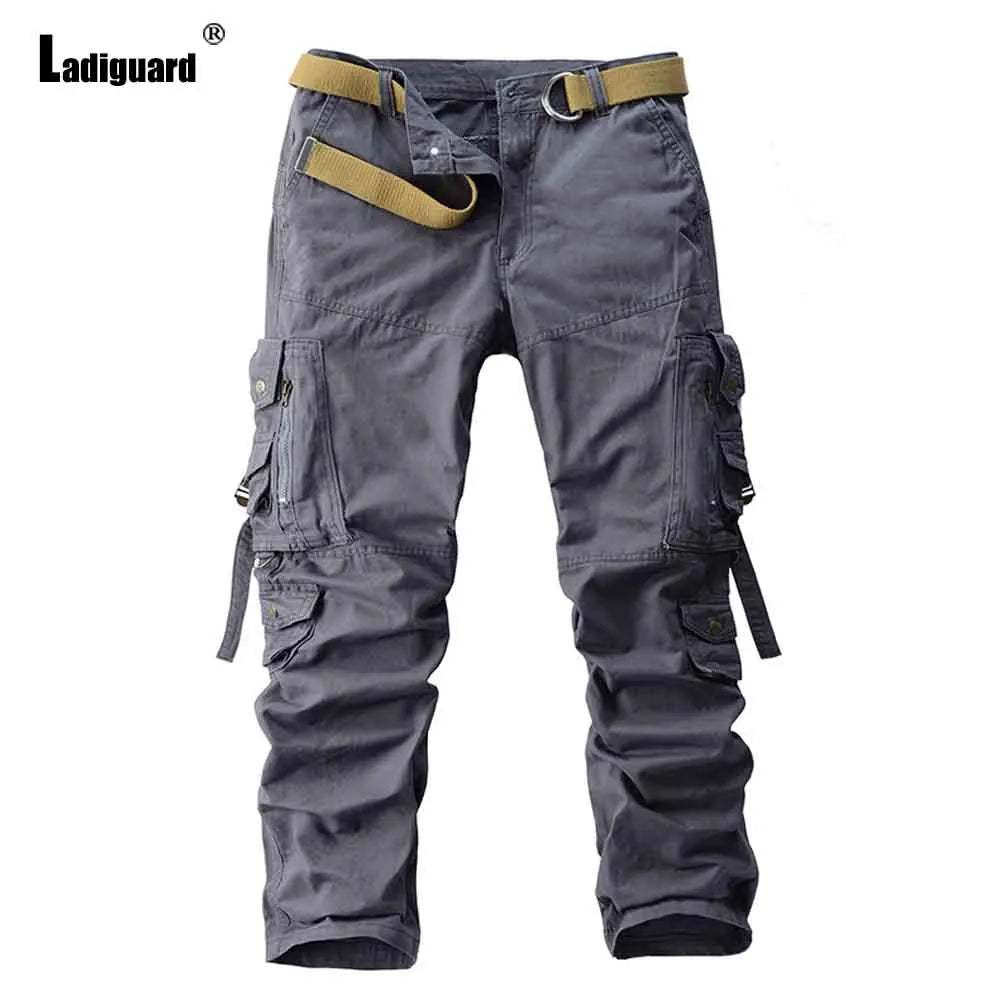 Large Size Mens BasicCargo Pants 2025 Europe Style Fashion Multi-Pocket Trouser New Outdoor Casual Cotton Pants Male Streetwear