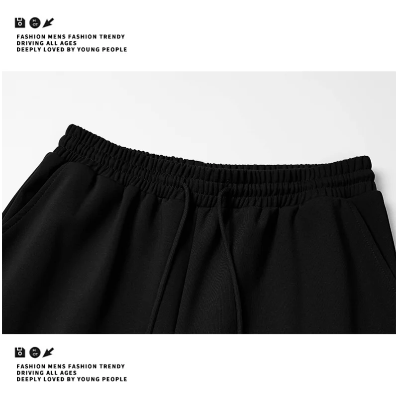 Stand Collar Jacket Men's Retro Splicing Loose Sports Casual Jacket Elastic High Waist Trousers Suit