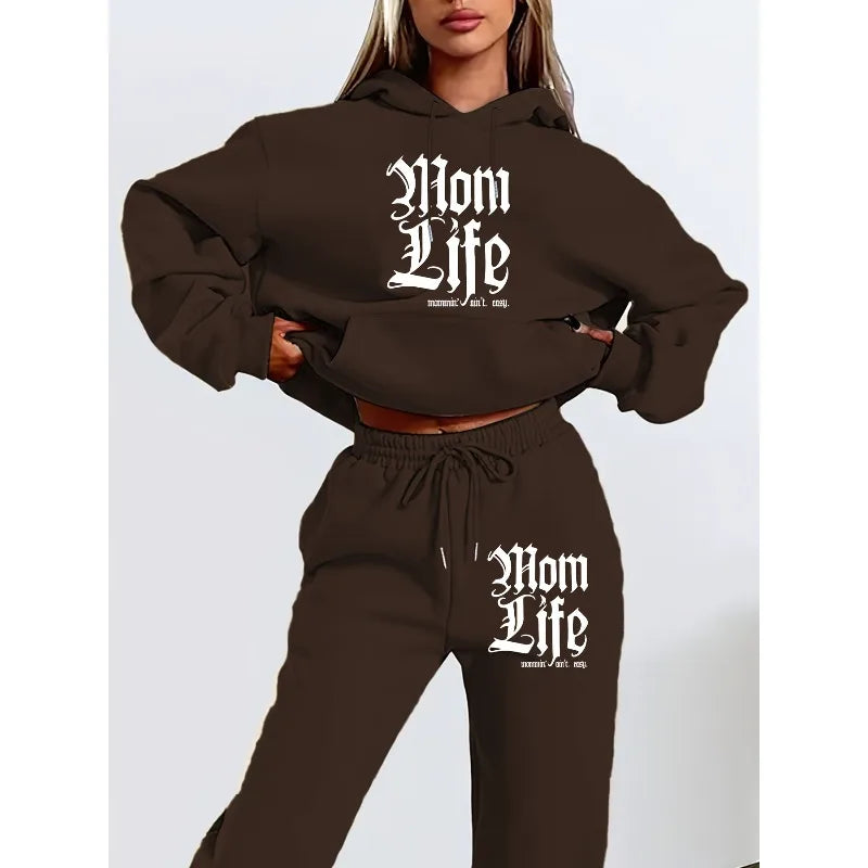 New Personalized Letter 3D Printed Women's Hooded Sweatshirt and Pants Set with Hat and Long Sleeved Casual Shirt