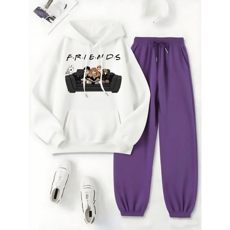 Autumn and Winter Clothing Anime Characters 3D Printed Polyester Fabric Hoodie, Sweatshirt, and Pants Set