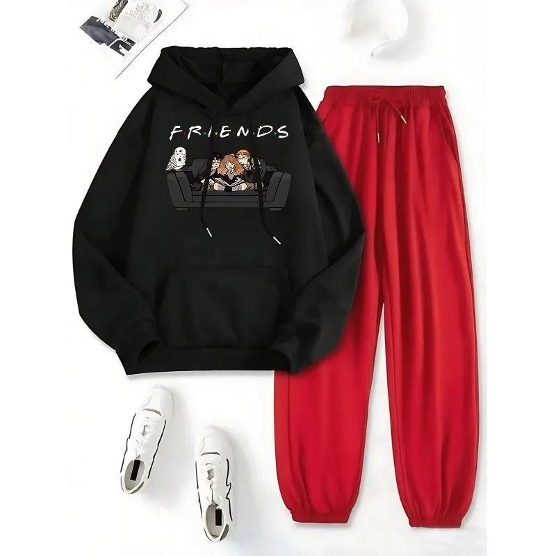 Autumn and Winter Clothing Anime Characters 3D Printed Polyester Fabric Hoodie, Sweatshirt, and Pants Set