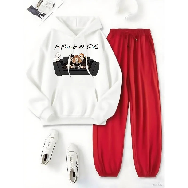 Autumn and Winter Clothing Anime Characters 3D Printed Polyester Fabric Hoodie, Sweatshirt, and Pants Set