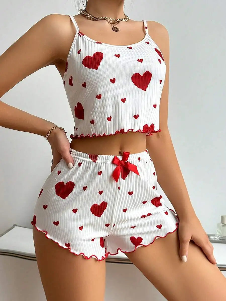 Women's Pajamas Set Sleepwear 2 PCS Short Tank Tops And Shorts S M L