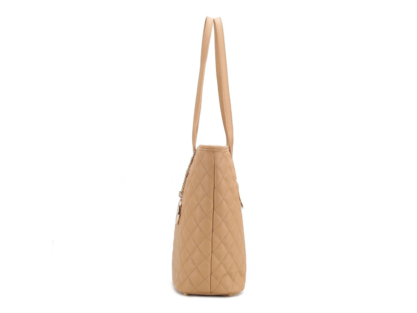 Tansy Quilted Vegan Leather Women Tote Bag with Pouch– 2 pieces