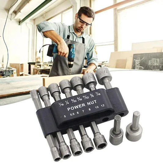 9/14pcs Power Nuts Driver Drill Bit Tools Set SAE and Metric Socket