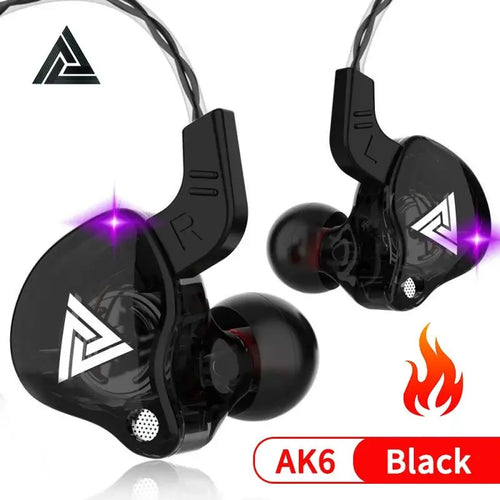 Original QKZ AK6 Copper Driver HiFi Wired Earphone Race Sport
