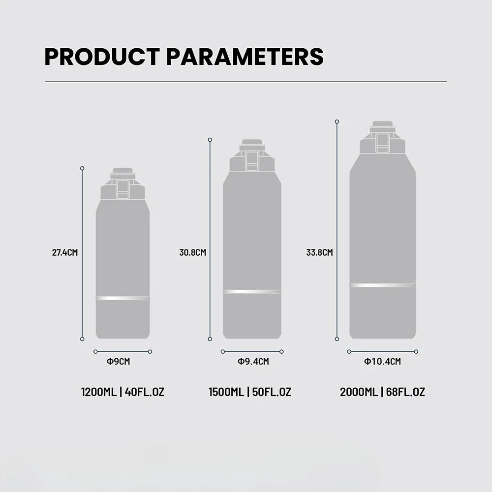 Tyeso Large Capacity Insulated Water Bottle Portable Travel Mug with