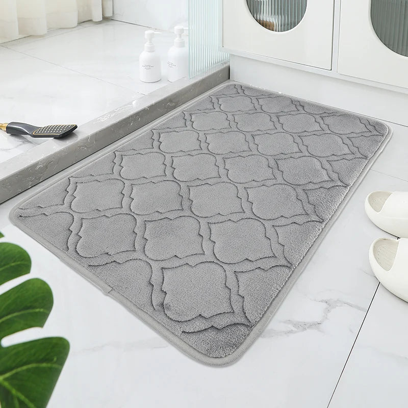 Striped Bath Mat,absorbent Quick-drying Kitchen Carpet,anti-skid