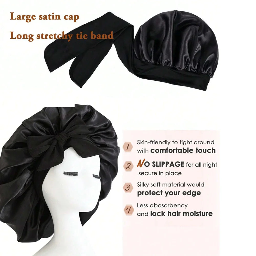 Satin Bonnet Silk Bonnet Adjustable Bonne For Sleeping Hair Bonnet