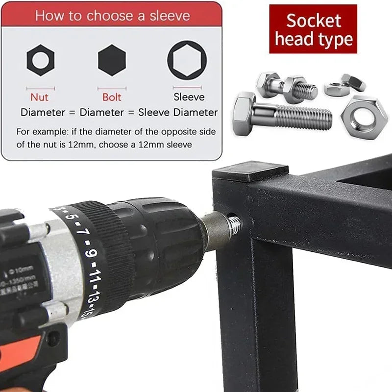 9/14pcs Power Nuts Driver Drill Bit Tools Set SAE and Metric Socket