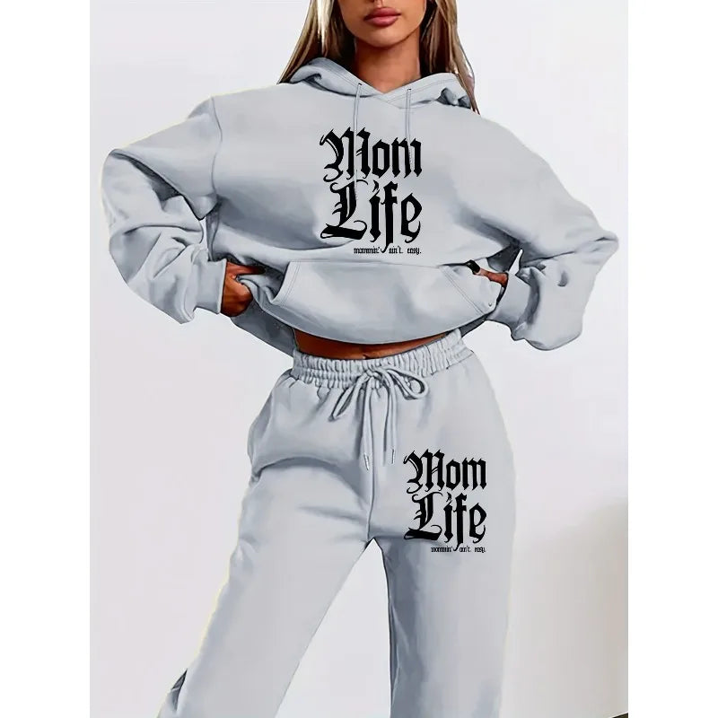 New Personalized Letter 3D Printed Women's Hooded Sweatshirt and Pants Set with Hat and Long Sleeved Casual Shirt