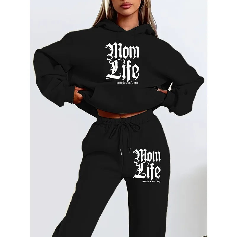 New Personalized Letter 3D Printed Women's Hooded Sweatshirt and Pants Set with Hat and Long Sleeved Casual Shirt