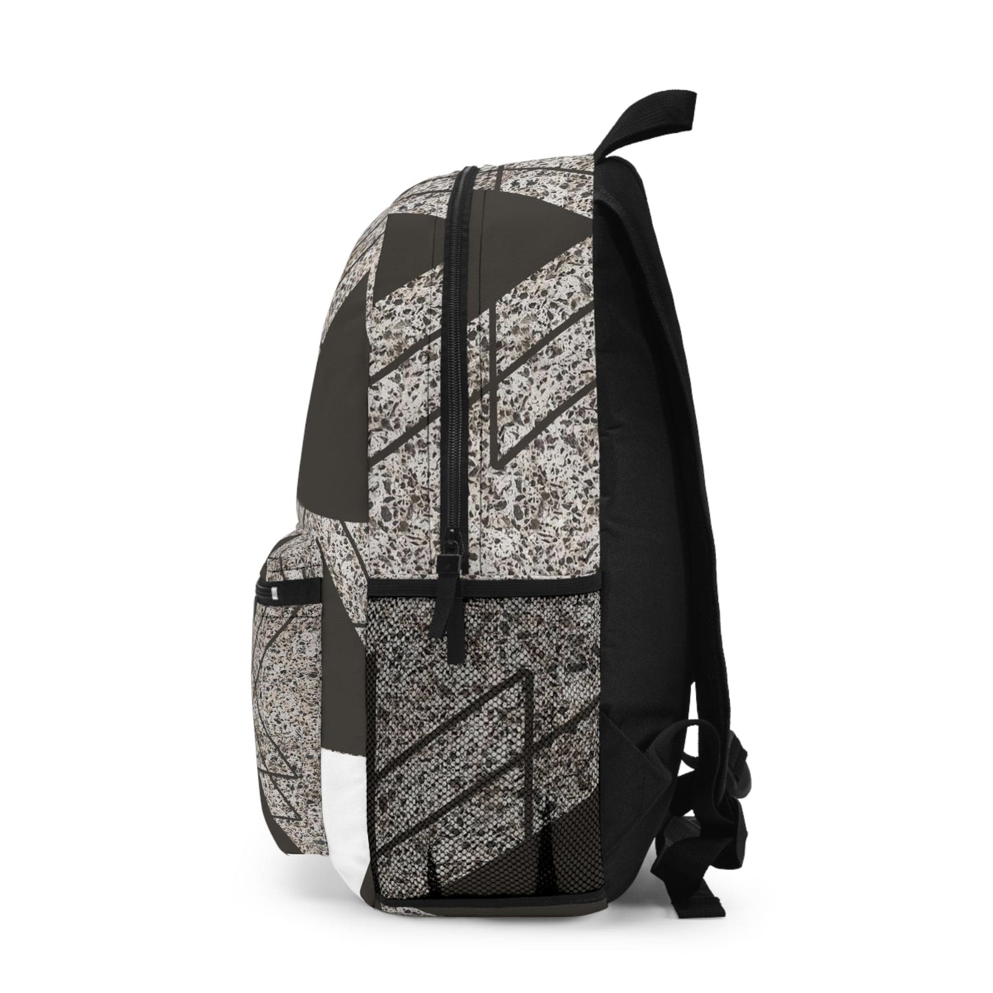 Backpack - Large Water-resistant Bag - Brown and White Triangular
