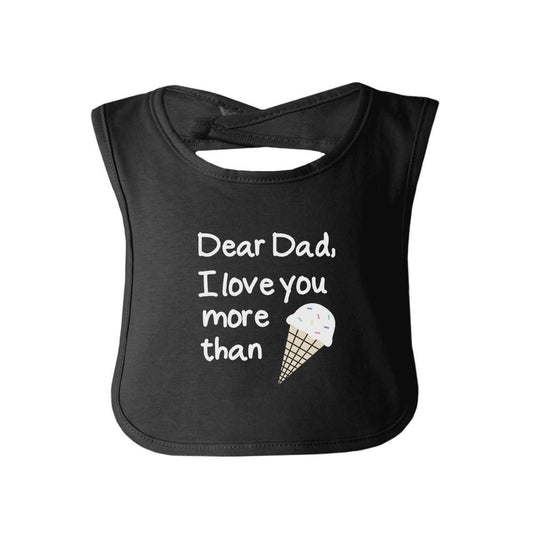 Dear Dad Ice cream Cute Black Baby Bib Unique