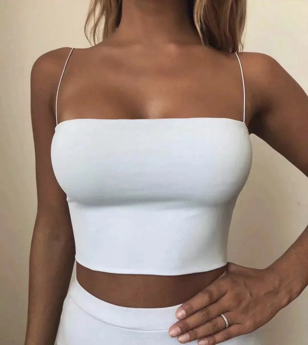 Summer Women's Crop Top Sexy Elastic Cotton Camis sleeveless Short Tank Top Bar