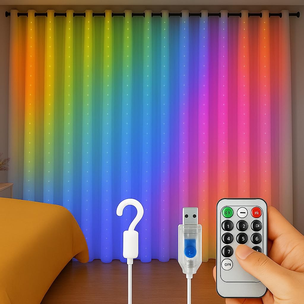 USB Curtain LED String Light