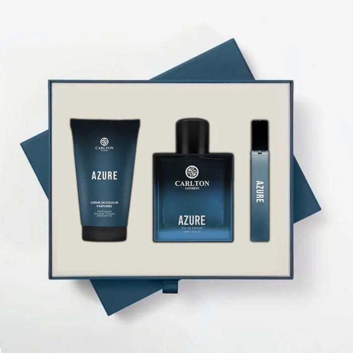 Carlton London Men Gift Set of 3 Azure Perfume 50ml+Cream+15ml Perfume